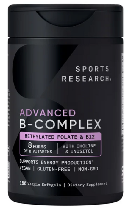 Sports Research Advanced B-Complex – 180 Veggie Softgels
