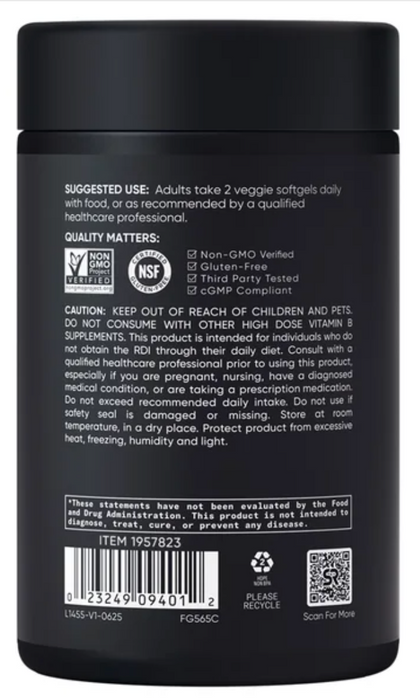 Sports Research Advanced B-Complex – 180 Veggie Softgels