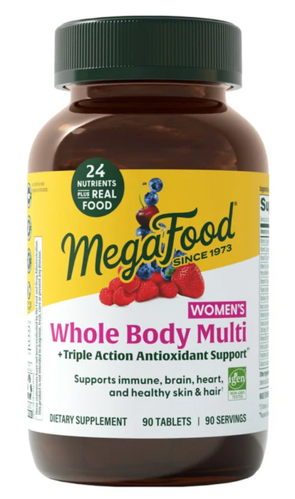 MegaFood 90 ct Women’s Whole Body Multivitamin – 24 Nutrients with Real Food
