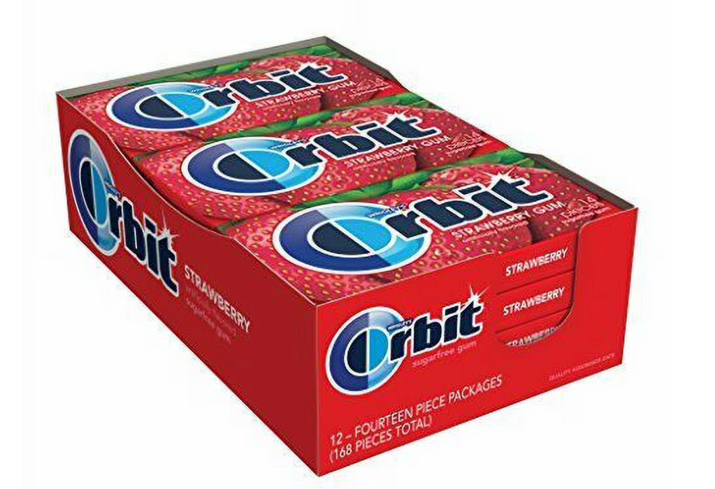 Orbit Sugar-Free Strawberry Gum, 32 oz (12 count, 14 Pieces per Pack, 168 Pieces Total)