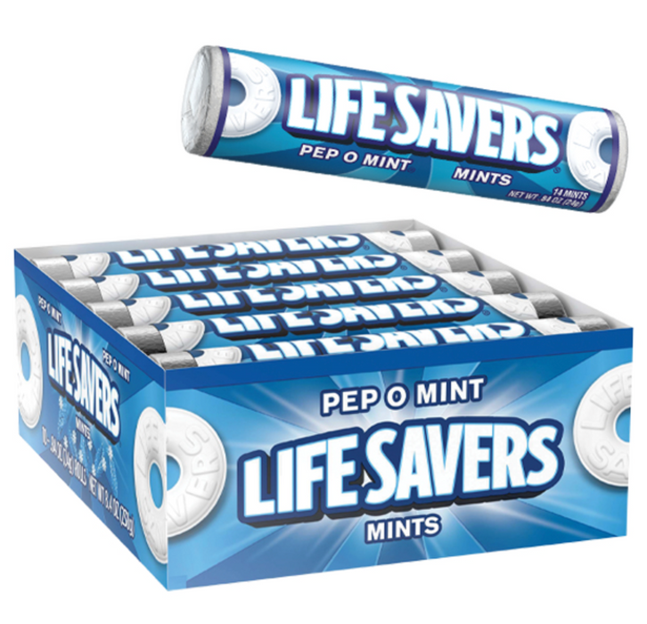 LifeSavers 20ct Pep O Mint Mints Rolls – Fresh Peppermint Candy, 0.6oz Each