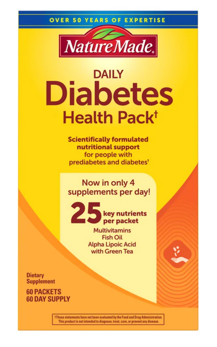 Nature Made 60 Packets Diabetes Health Pack