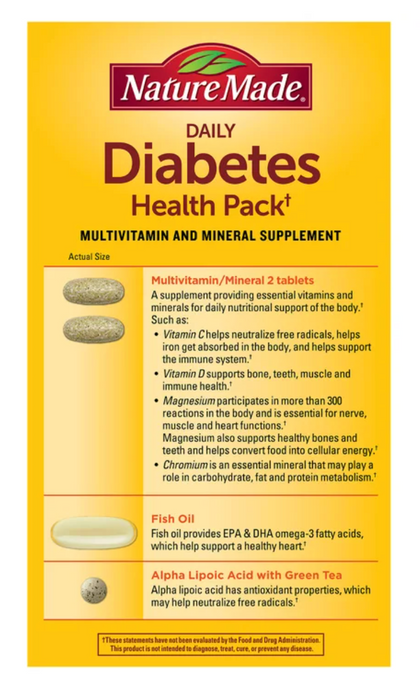 Nature Made 60 Packets Diabetes Health Pack