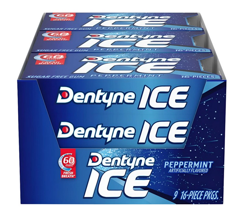 Dentyne 9 ct Ice Peppermint Sugar Free Gum 16-Piece Packs