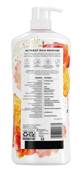 Pantene 38.2 fl oz Free Moisturizing Shampoo – Moroccan Rose & Manuka Honey