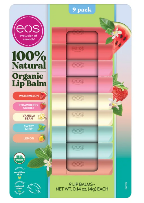 EOS 9 Pack 100% Natural Organic Lip Balm (0.14 oz each)