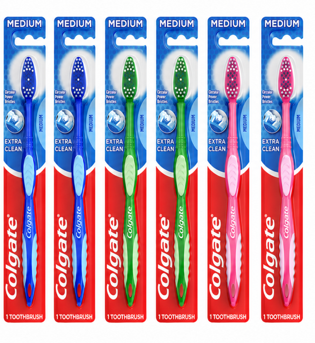 Colgate 6 Pack Extra Clean Full Head Medium Toothbrush