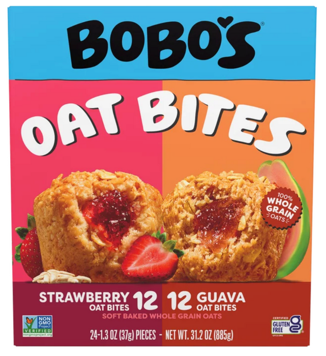 Bobo's 24ct Oat Bites Variety Pack Strawberry & Guava Soft Baked 31.2 oz