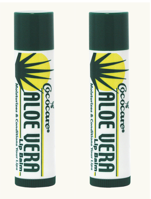 Cococare Aloe Vera Lip Balm (2 Pack) – Moisturizes & Conditions Dry Lips, 0.15 oz Each
