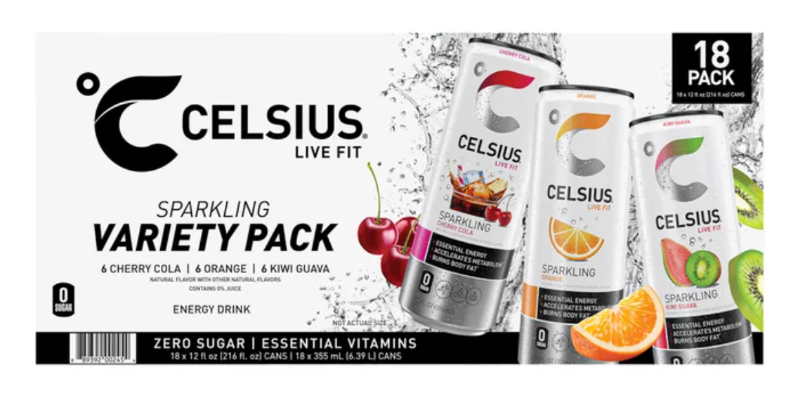CELSIUS  18 cans (12 fl oz )  Live Fit Sparkling Energy Drink Variety Pack, - Zero Sugar