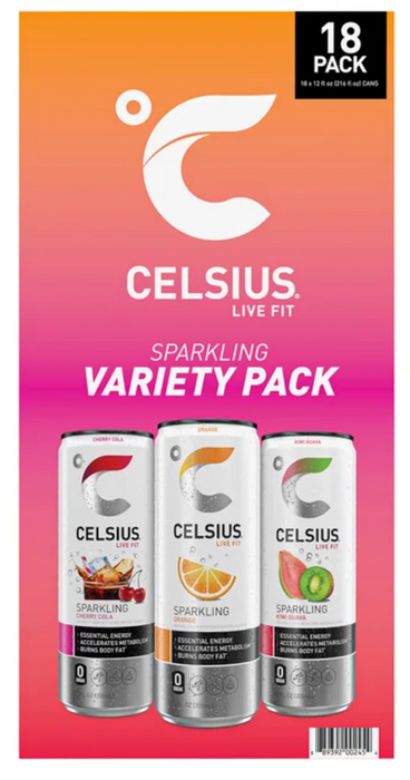 CELSIUS  18 cans (12 fl oz )  Live Fit Sparkling Energy Drink Variety Pack, - Zero Sugar