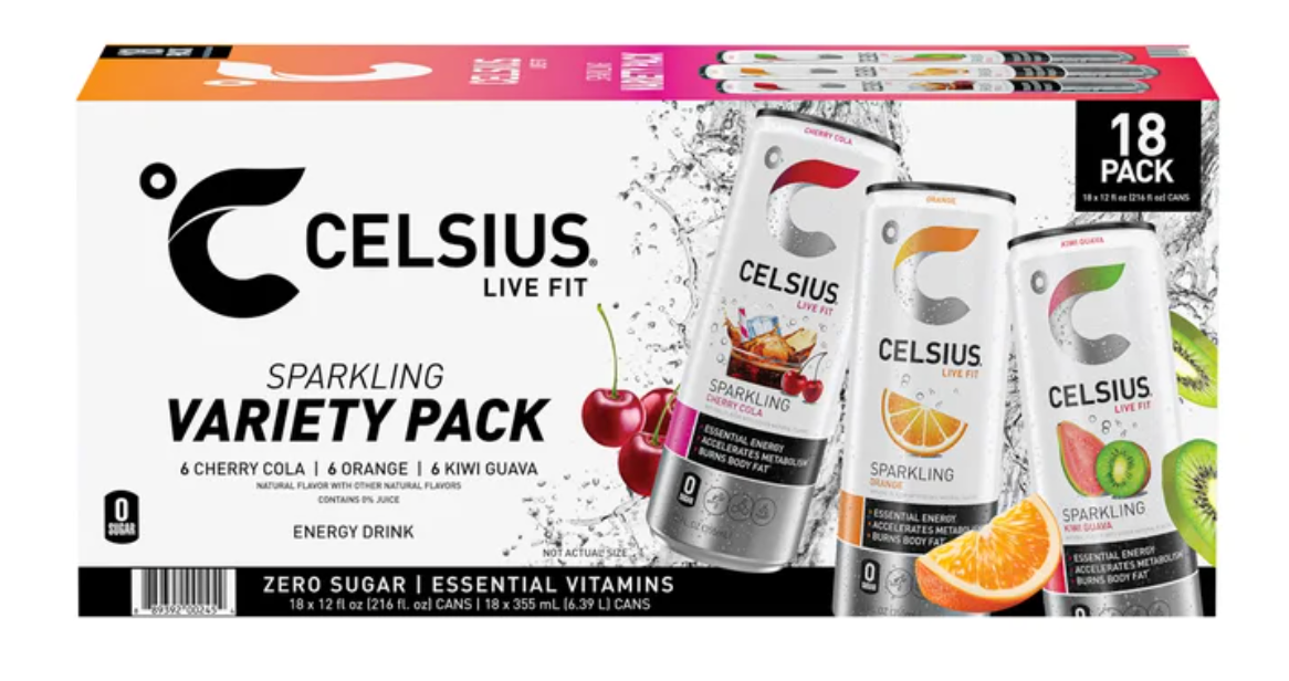 CELSIUS  18 cans (12 fl oz )  Live Fit Sparkling Energy Drink Variety Pack, - Zero Sugar