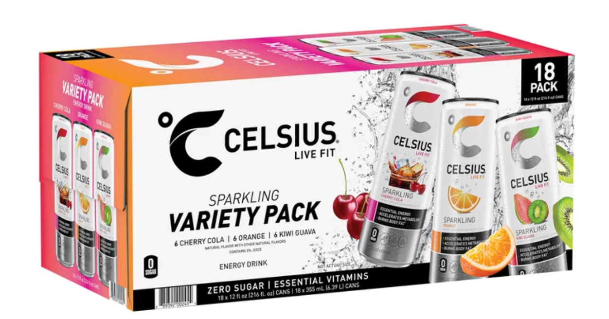 CELSIUS  18 cans (12 fl oz )  Live Fit Sparkling Energy Drink Variety Pack, - Zero Sugar