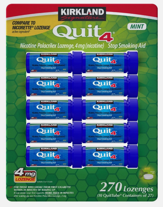 Kirkland Signature Quit 4mg -270ct - mint nicotine Lozenges