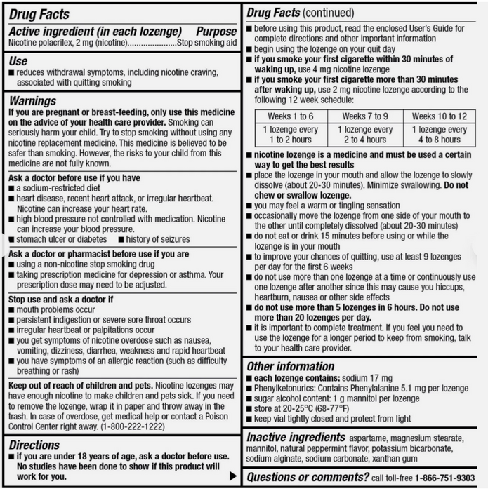 Kirkland Signature Quit 4mg -270ct - mint nicotine Lozenges