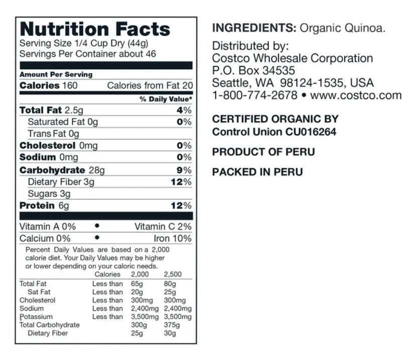 Kirkland Signature Organic Quinoa, 4.5 lb (2.04 kg)