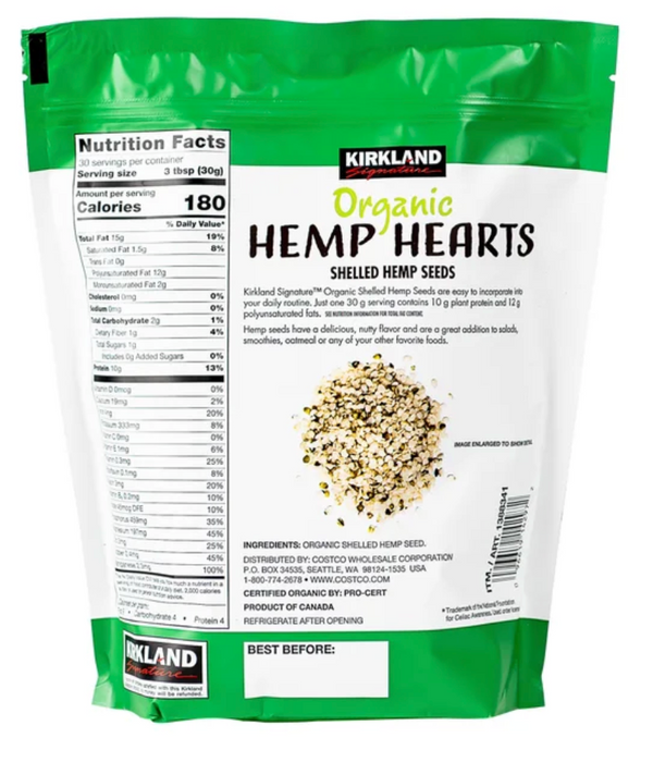 Kirkland Signature Organic Hemp Hearts Shelled Hemp Seeds, 2 lb (32 oz)