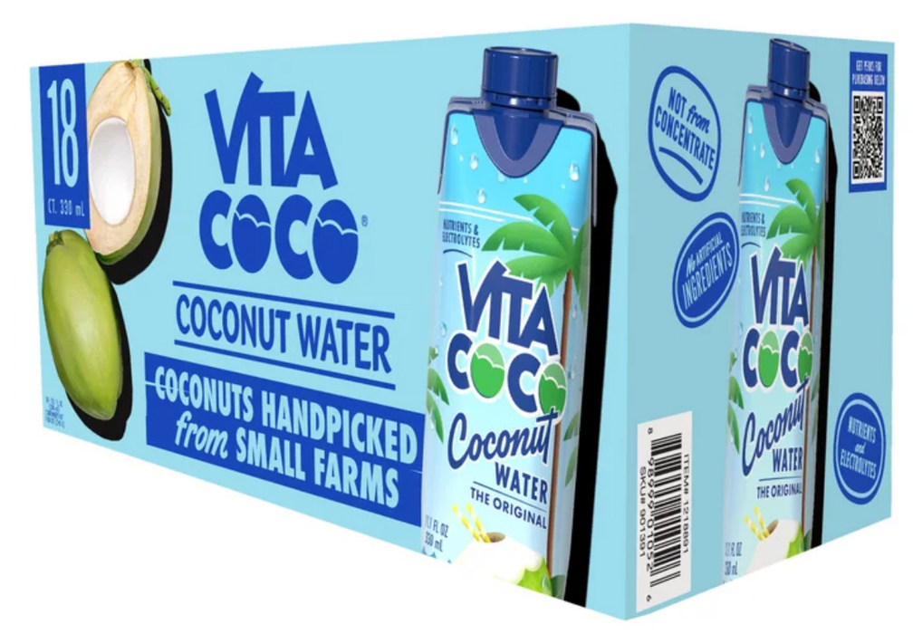 Vita Coco Original Coconut Water, 18 Pack (11.1 fl oz Each) - Hydrating Beverage
