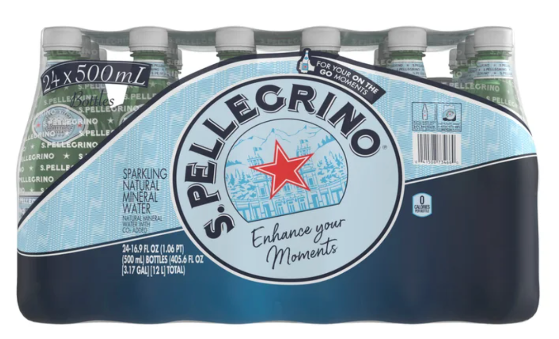 S.Pellegrino 24 Bottles (16.9 fl oz Each)  Sparkling Natural Mineral Water