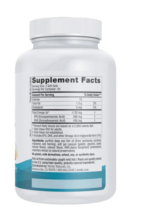 Nordic Naturals Ultimate Omega Fish Oil, 110 Mini Softgels, Lemon Flavor