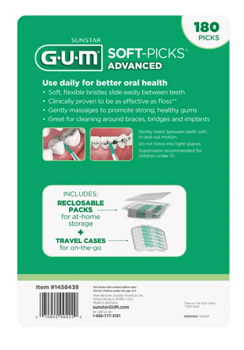 GUM Soft-Picks Advanced Mint, 180-count