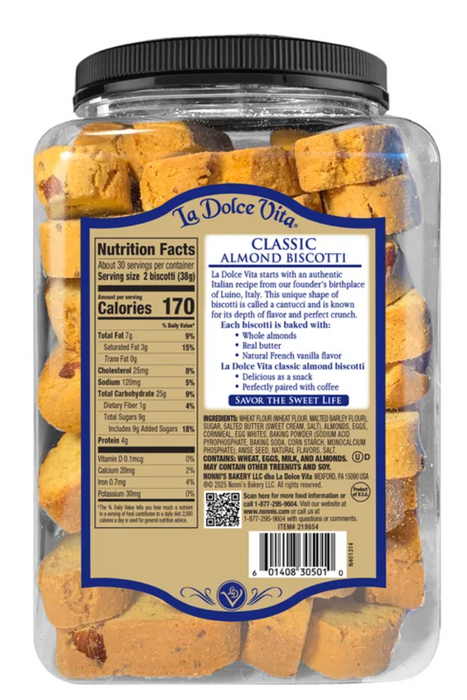 La Dolce Vita Classic Italian Biscotti, 40 oz
