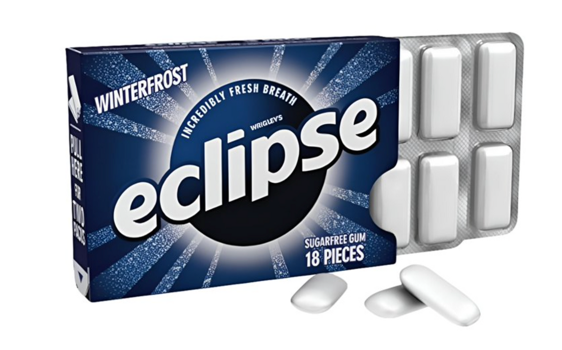 Eclipse Winterfrost Sugarfree Gum, 8 Packs × 18 Pieces (144 Pieces Total)