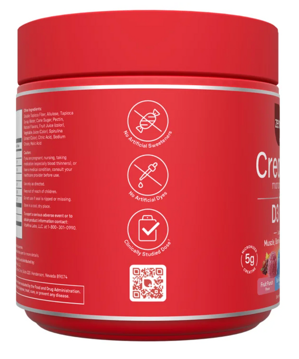 Zena Creatine Monohydrate + D3/K2 Gummies, 180 Count
