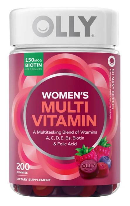 OLLY 200 Count Women's Multivitamin Gummies, So Many Berries Flavor