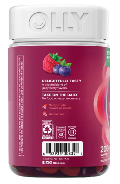 OLLY 200 Count Women's Multivitamin Gummies, So Many Berries Flavor