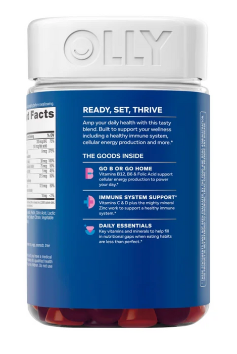 OLLY 200 Count Men's Multivitamin Gummies, Berry Bold Flavor