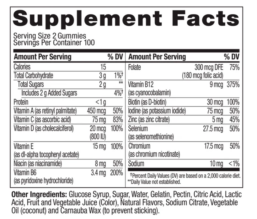OLLY 200 Count Men's Multivitamin Gummies, Berry Bold Flavor
