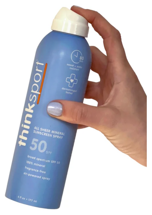 Thinksport All Sheer Mineral Sunscreen Spray SPF 50 (2 Pack), 6 fl oz Each