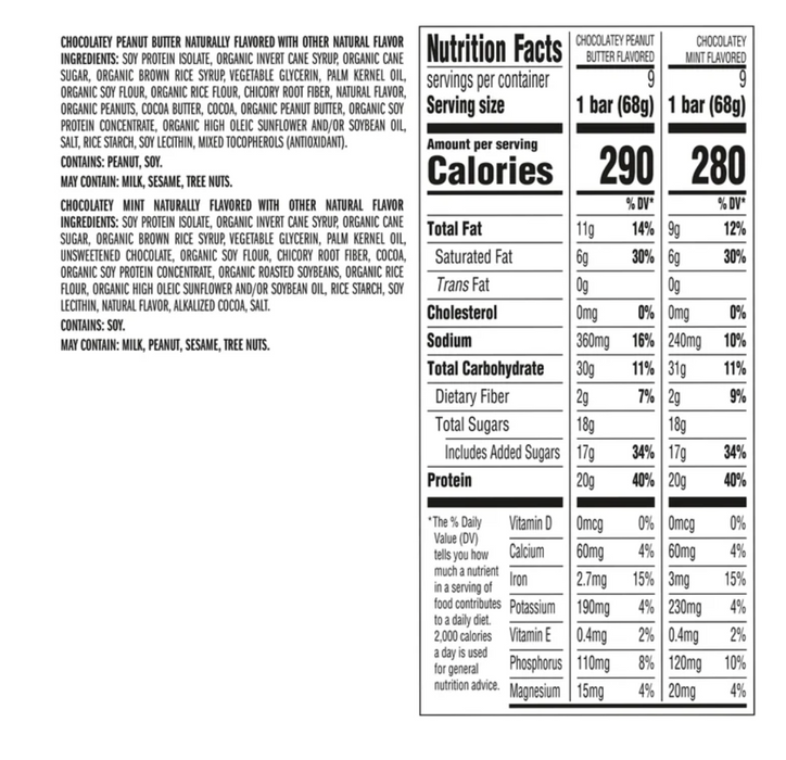 CLIF Builders Protein Bars Variety Pack, Chocolatey Peanut Butter & Chocolatey Mint, 18 Bars, 20g Protein Each