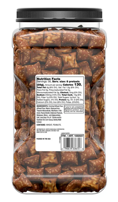 Kirkland Signature Peanut Butter Pretzels, Valencia Peanut Butter Filled Pretzel Nuggets, 55 oz (3 lb 7 oz)