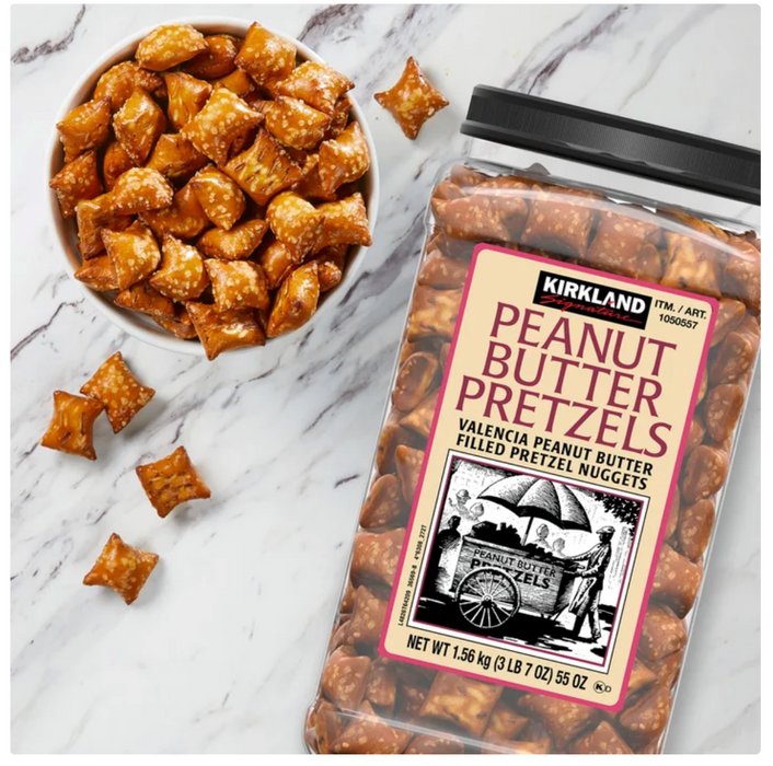 Kirkland Signature Peanut Butter Pretzels, Valencia Peanut Butter Filled Pretzel Nuggets, 55 oz (3 lb 7 oz)