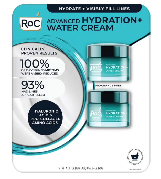 RoC Advanced Hydration+ Water Cream (2 Pack) 1.7 oz Each