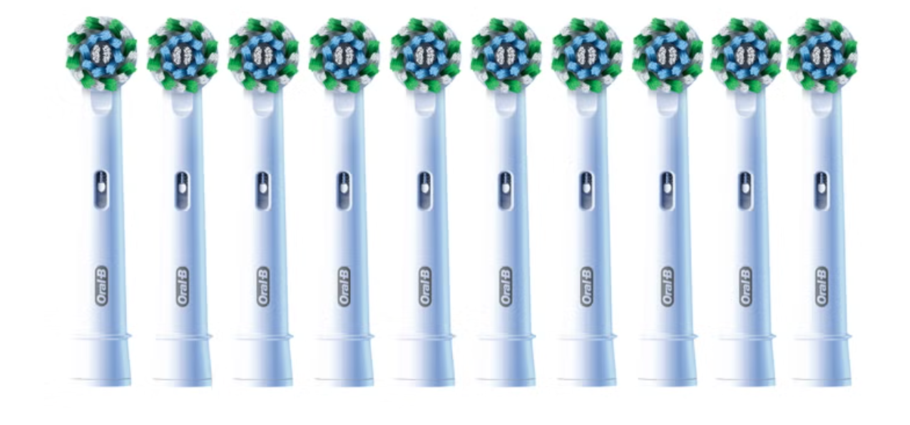 Oral-B CrossAction X Replacement Brush Heads (10 Pack) - Electric Toothbrush Refills