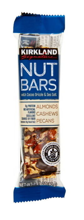 Kirkland Signature 30 Count Nut Bars with Cocoa Drizzle & Sea Salt, 42.3 oz