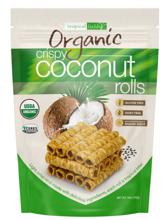 Tropical Fields Organic Crispy Coconut Rolls with Roasted Black Sesame Seeds, 11 oz