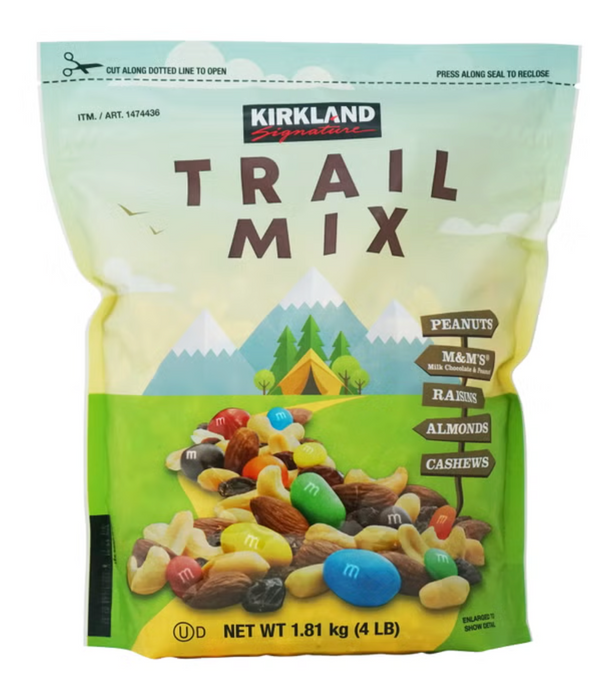 Kirkland Signature Trail Mix with M&M's, Peanuts, Raisins, Almonds & Cashews, 4 lb