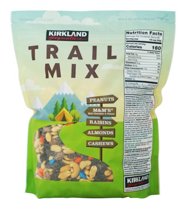 Kirkland Signature Trail Mix with M&M's, Peanuts, Raisins, Almonds & Cashews, 4 lb
