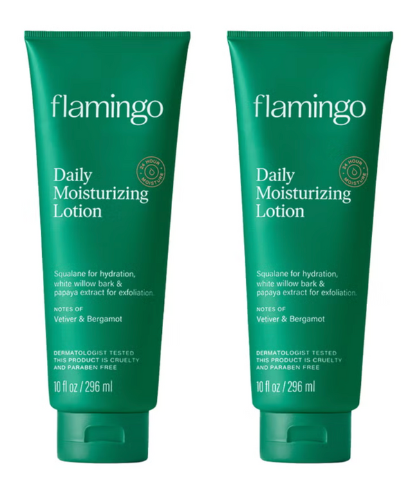 Flamingo 2 Pack Daily Moisturizing Lotion, Vetiver & Bergamot, 10 fl oz Each