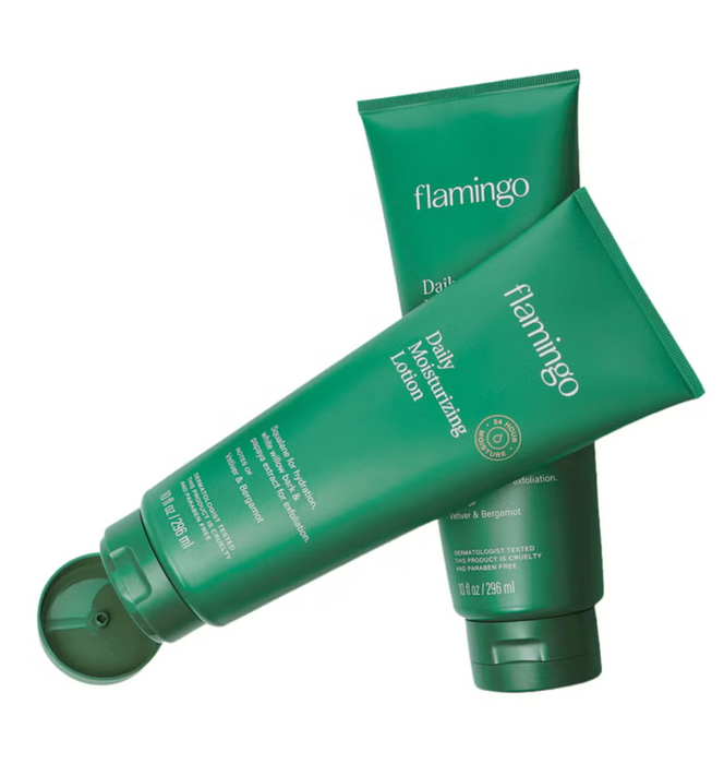Flamingo 2 Pack Daily Moisturizing Lotion, Vetiver & Bergamot, 10 fl oz Each