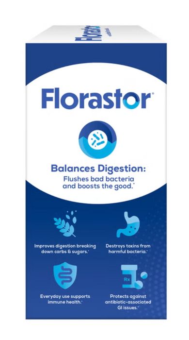Florastor 120 Count Dual Action Probiotic & Vitamin D3 Supplement, Vegetarian Capsules