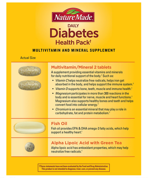 Nature Made 30 Packets Diabetes Health Pack