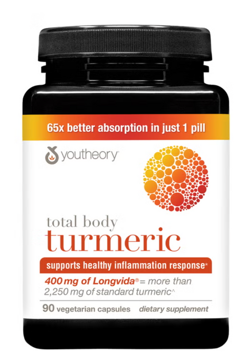Youtheory 90 Count Total Body Turmeric Vegetarian Capsules
