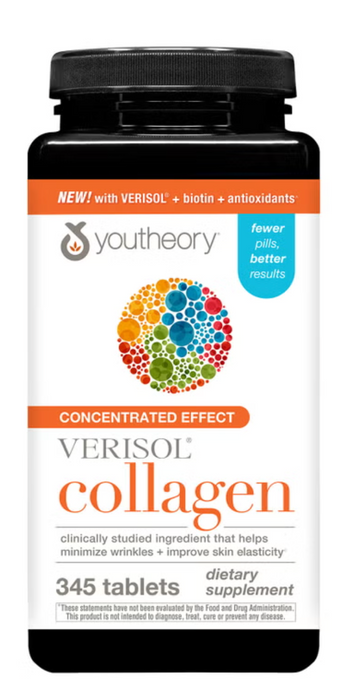 Youtheory 345 Count Concentrated Effect VERISOL Collagen Tablets