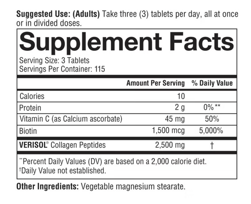 Youtheory 345 Count Concentrated Effect VERISOL Collagen Tablets