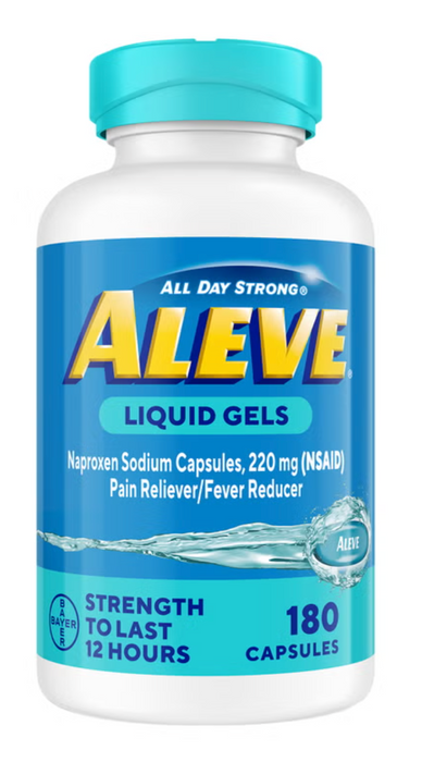 Aleve 180ct Pain Reliever Liquid Gels,Exp:05/28